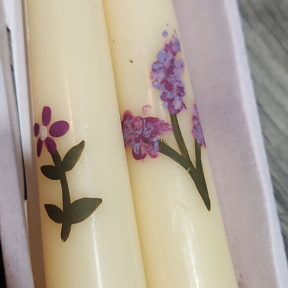 2 Sets of Ivory Handpainted Candle Stix NEW - Picture 4 of 4